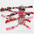 Flower Printing Super Fiber Bow Tie Dog Harness